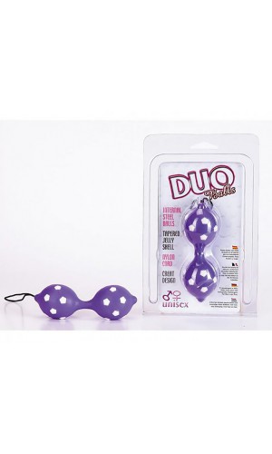 Вагинальные шарики на сцепке Duo Balls Hot Purple, силикон