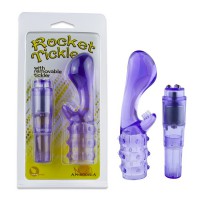 Вибромассажёр с насадкой ROCKET TICKLERS, фиолетовый