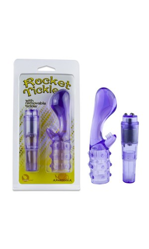 Вибромассажёр с насадкой ROCKET TICKLERS, фиолетовый