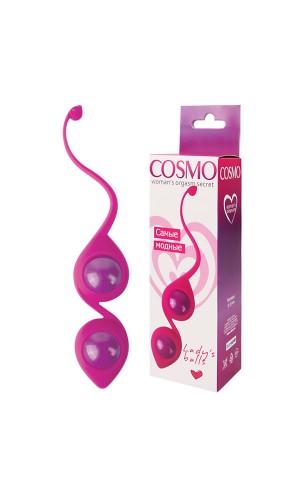 Шарики вагинальные"Cosmo" , силикон, розовые