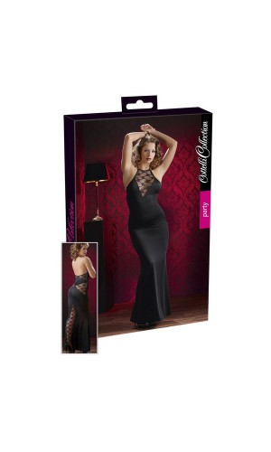 Элегантное платье  Long Lace Dress, чёрное Cottelli Collection