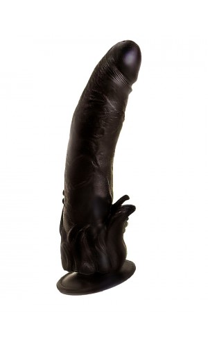 Фаллоимитатор чёрный на присоске, 18 см