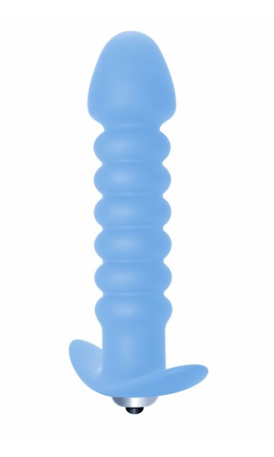 Анальная пробка с вибрацией TWISTED ANAL PLUG BLUE, силикон, 13 см