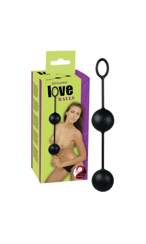 Вагинальные шарики silicone love balls, силикон, чёрные