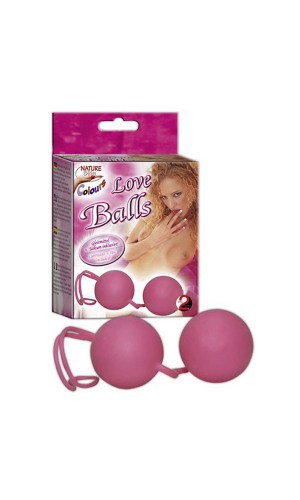Шарики вагинальные Nature Skin Love Balls, розовые