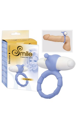 Эрекционное кольцо Smile Loop Vibr. Ring blue