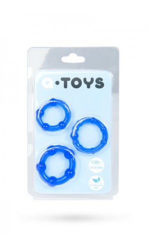 Набор колец A-toys, силиконовые, синие, 3шт.