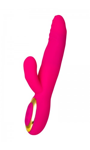 Вибратор с подогревом для двойной стимуляции JOS NEGA, розовый, 22 см