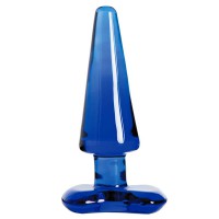 Анальная втулка SEXUS GLASS BLUE, стеклянная, 11см