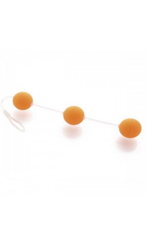 Анальные шарики Sexus, оранжевые  19,5см
