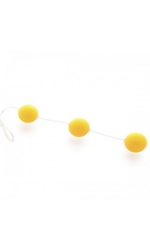 Анальные шарики Sexus , жёлтые  19,5см