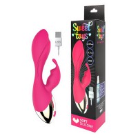 Вибромассажёр Sweet Toys USB, 10 режимов, силикон, ярко-розовый, 17 см