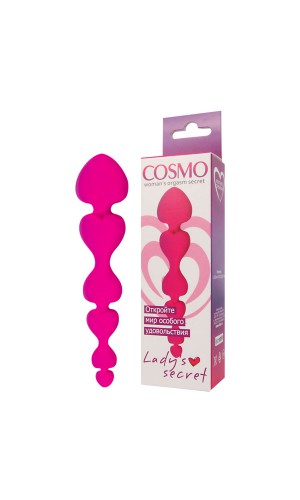 Стимулятор анальный Cosmo из силикона, розовый, 14,5см