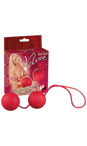 Шарики вагинальные Velvet Red Balls, ABS-пластик, красные