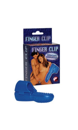 Мини-вибратор на палец Finger Clip, ПВХ, синий
