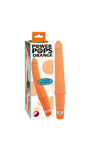 Анальный вибратор  Power Pops оранжевый, 17см