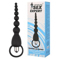 Стимулятор анальный Sex Expert, 7 режимов, силикон, чёрные
