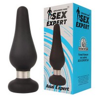 Втулка анальная Sex Expert, силикон, чёрная, 11,5см